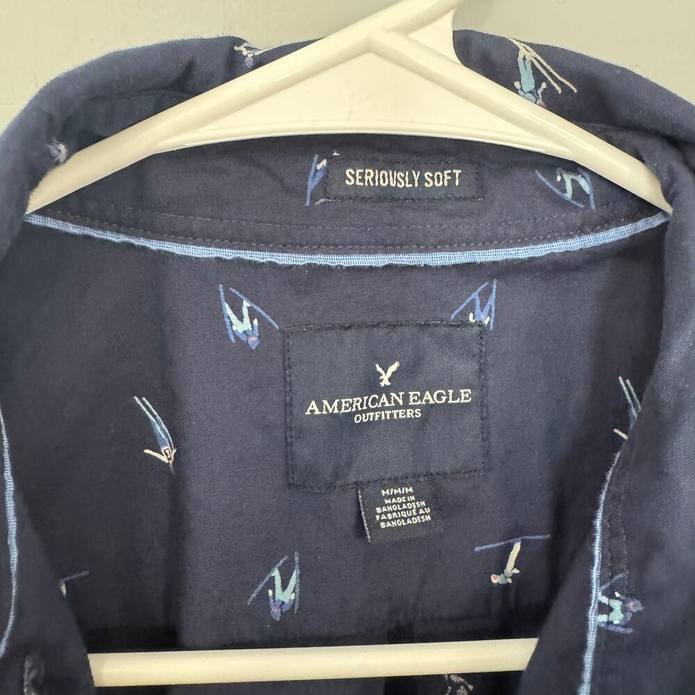 American Eagle Seriously Soft Button Down Shirt M… - image 4